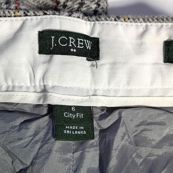 J Crew Wool Plaid City Fit Skimmer Cropped Trousers Women's 6 Academia Old Money - Picture 4 of 10
